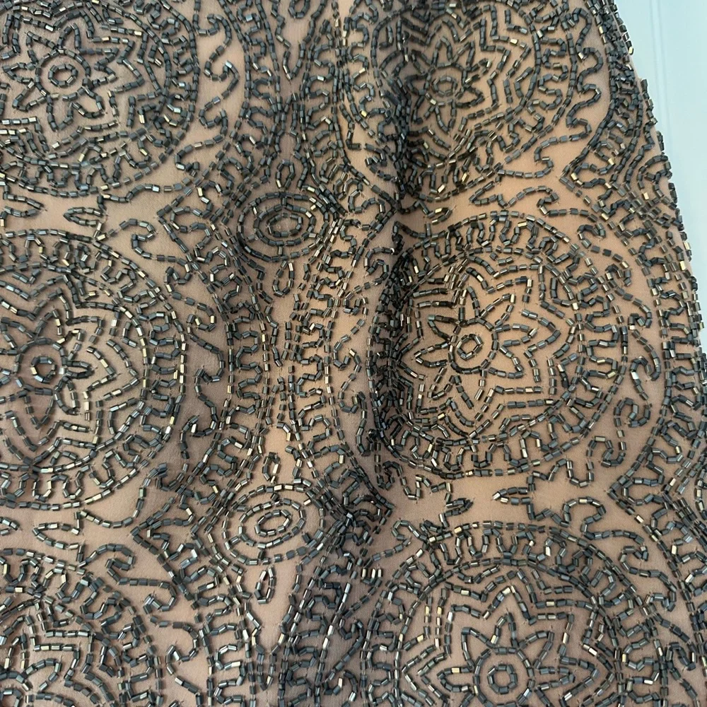 Karina Grimaldi Nude Beaded Mini Skirt - Picture 4 of 10